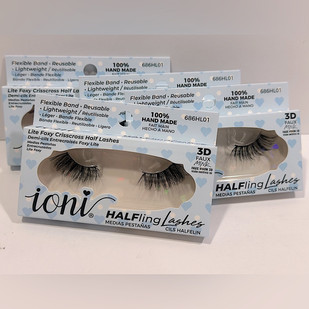 Ioni 3D HALFling Faux Mink Eyelashes - Pair of 4 Pack